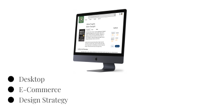 Mock up up homepage.  Has tags, Desktop, Eccommerce nd Strategy